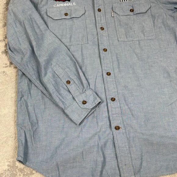 Carhartt Chambray Button Front Long Sleeve Shirt Arizona Diamondbacks Cardinals - Picture 9 of 12